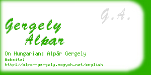 gergely alpar business card