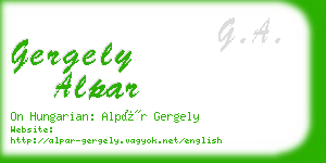 gergely alpar business card
